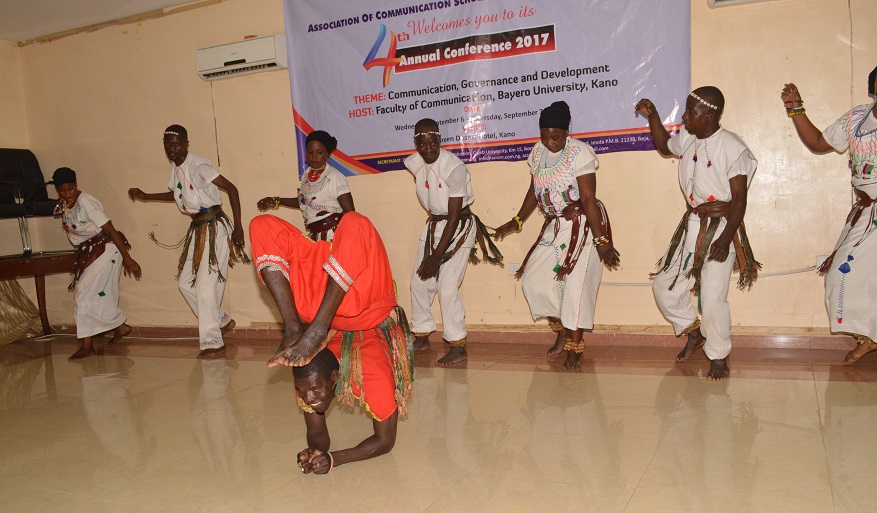 The Koroso Dancers entertaining delegates at the Cultural Night during the 4th Annual National Conference of the Association of Communication Scholars and Professionals of Nigeria (ACSPN) in Kano