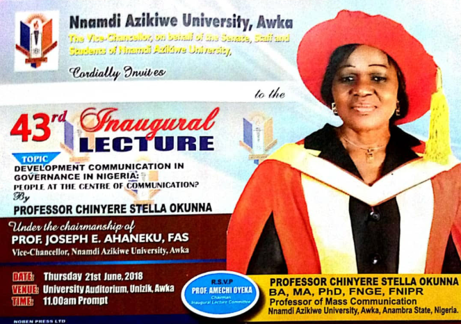 Professor Chinyere Stella Okunna, the first female Professor in Mass Communication in Nigeria