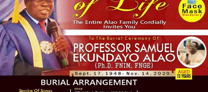 Prof Dayo Alao: ACSPN Announces the Exit of an Icon