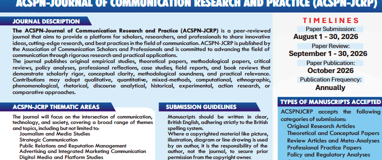 ACSPN- Journal of Communication Research and Practice